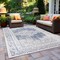 World Rug Gallery Transitional Bohemian Weather Resistant Indoor/Outdoor Area Rug 5' x 7' Blue 4029BLUE5X7 - alternate 10